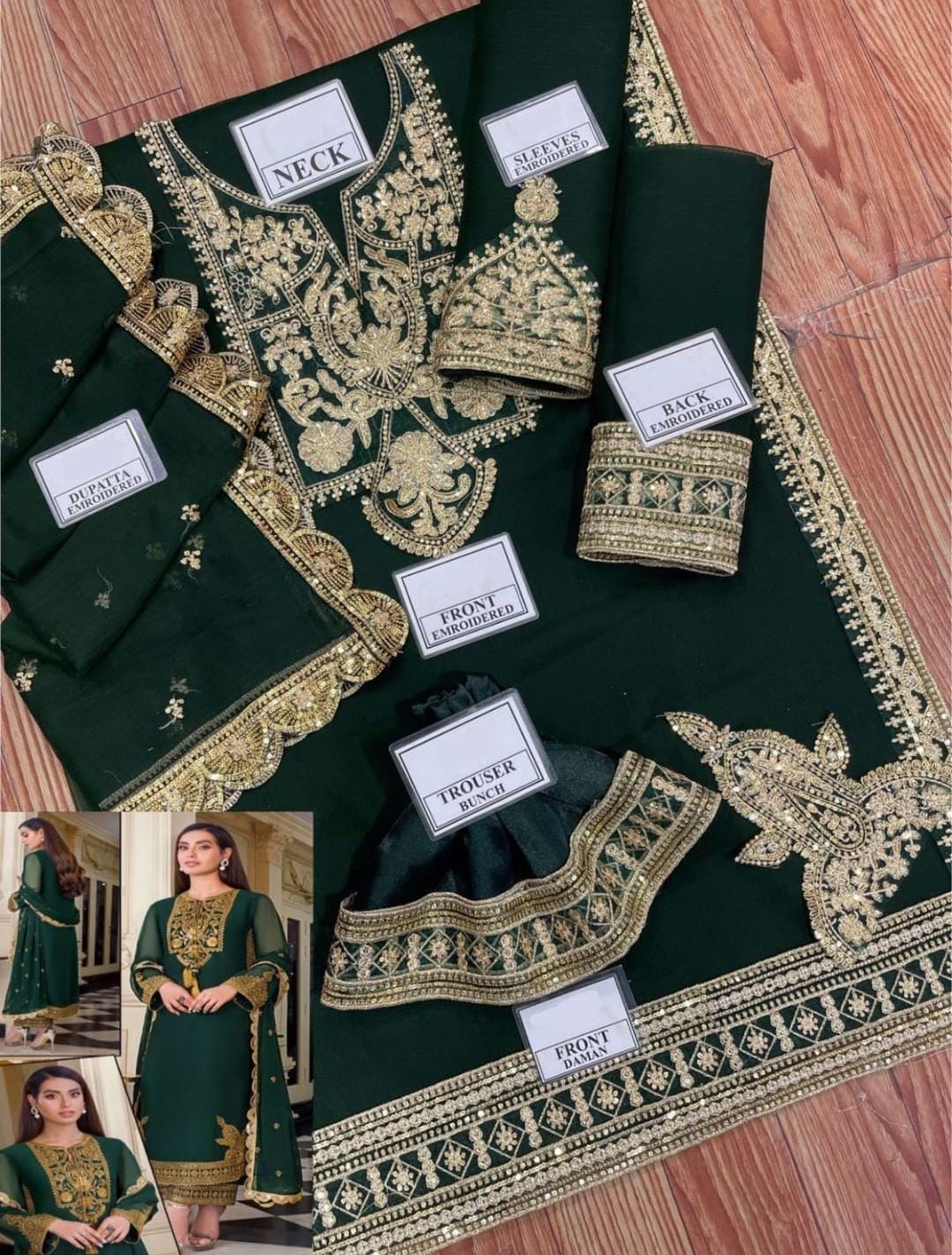 Asim Jofa Green Chiffon AJIM-03