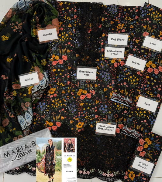 Maria B MPT-2507-B Lawn Embroidered Suit