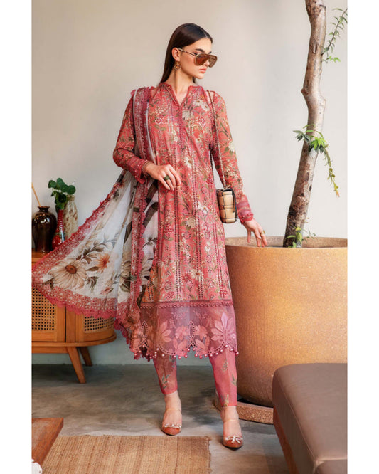 Maria B MPT-2508-A Embroidered Lawn Suit