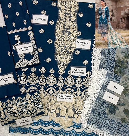Zainab Chottani Chikankari Luxury Lawn Collection ZC22CK Azal 1A