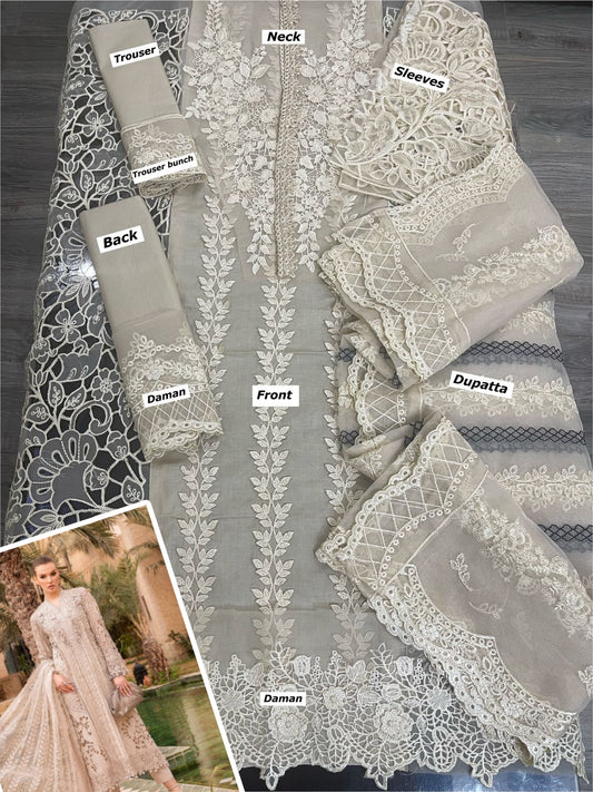 Maria B Cream D-2409-A Luxury Lawn Collection