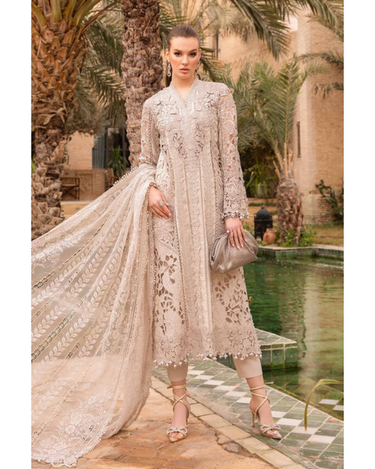 Maria B Cream D-2409-A Luxury Lawn Collection